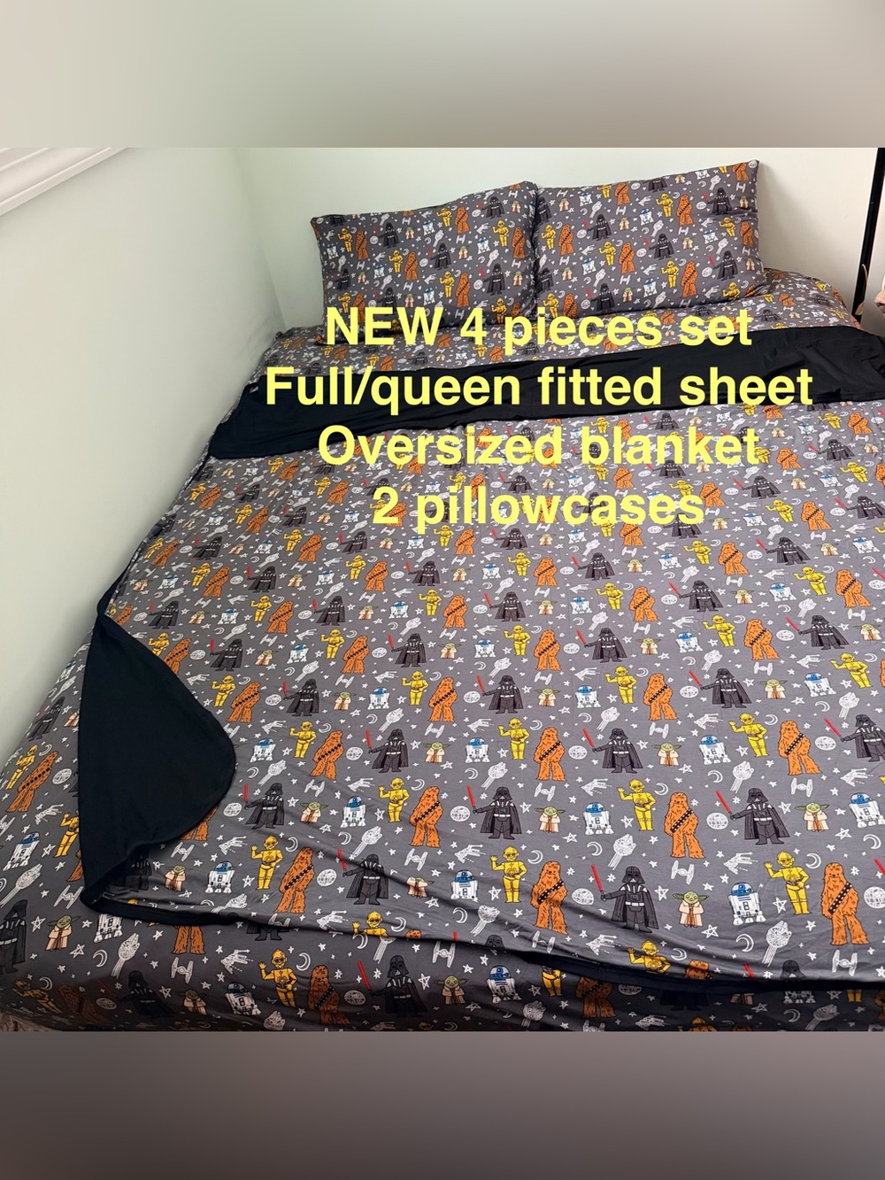 Little sleepies Star Wars Bamboo Custom Queen Bed fitted Sheet 4 pieces set
